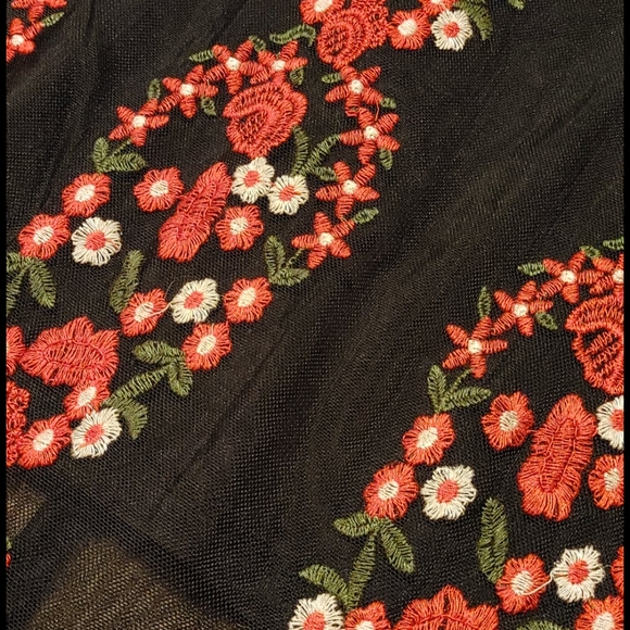 Sheer embroidered knee length skirt - Picture 2 of 4